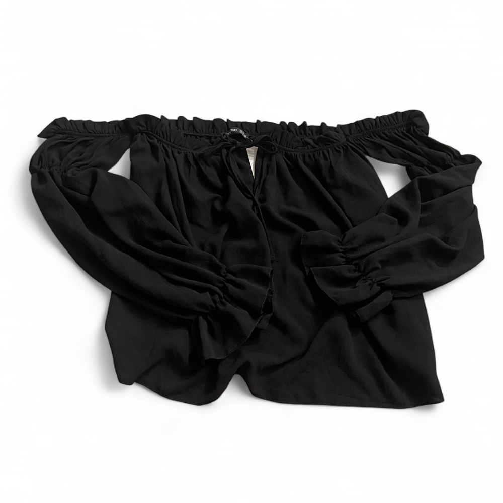 Boohoo Black Off the Shoulder Top